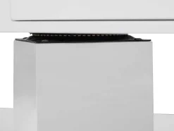 Mesa De Centro Com Tampo Giratorio, 2 Gavetas E 2 Nichos Mdf Lacado A Branco - Ilya