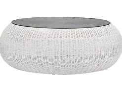 Mesa De Centro De Jardim Em Resina Entrancada Cru - Whiteheaven