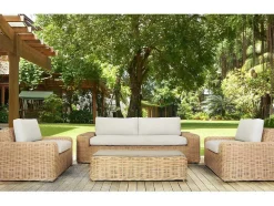 Mesa De Centro De Jardim Em Resina Entrelacada - Obidos