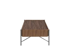 Mesa De Centro Em Nogueira E Aco 2121
