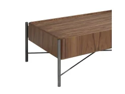 Mesa De Centro Em Nogueira E Aco 2121