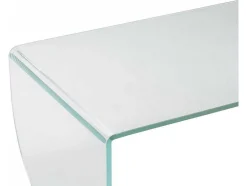 Mesa De Centro Em Vidro Temperado Transparente E Verde - Kinami