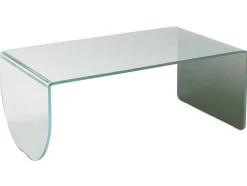 Mesa De Centro Em Vidro Temperado Transparente E Verde - Kinami