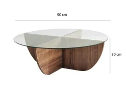 Mesa De Centro Em Vidro Temperado Natural E Transparente - Aysun