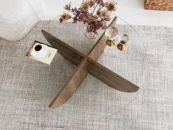 Mesa De Centro Em Vidro Temperado Natural E Transparente - Aysun
