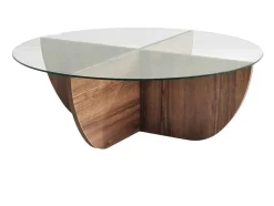 Mesa De Centro Em Vidro Temperado Natural E Transparente - Aysun