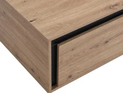 Mesa De Centro 2 Gavetas Em Mdf Cor Natural E Preto - Nalamane