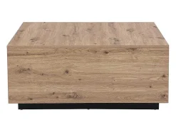 Mesa De Centro 2 Gavetas Em Mdf Cor Natural E Preto - Nalamane