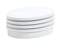 Mesa De Centro Giratoria Oval - Mdf Lacado - Branco - Circus