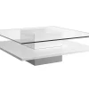 Mesa De Centro Isania - Vidro Temperado & Mdf Branco