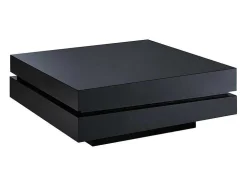 Mesa De Centro Lyess - Mdf Lacado Preto - Leds