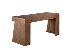 Mesa De Escritório Em Madeira De Nogueira E Aco Preto 3217