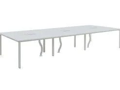 Mesa De Escritório 6 Péssoas Branco C140 Cm - Downtown