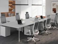 Mesa De Escritório 6 Péssoas Branco C140 Cm - Downtown
