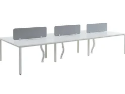 Mesa De Escritório 6 Péssoas Branco C140 Cm Com Separadores - Downtown