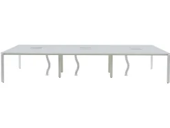 Mesa De Escritório 6 Péssoas Branco C120 Cm - Downtown