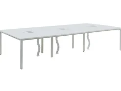 Mesa De Escritório 6 Péssoas Branco C120 Cm - Downtown