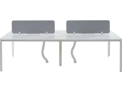 Mesa De Escritório 4 Péssoas Branco C140 Cm, Com Separador - Downtown