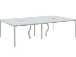 Mesa De Escritório 4 Péssoas Branco C140 Cm - Downtown