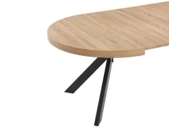 Mesa De Jantar Extensivel 4 A 8 Lugares Em Mdf E Aco Natural E Preto - Komoni