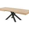 Mesa De Jantar Extensivel 6 A 10 Lugares Em Mdf E Metal Natural E Preto - Catonav
