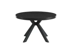 Mesa De Jantar Extensivel 4 A 8 Lugares Em Mdf E Aco Preto - Komoni