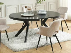 Mesa De Jantar Extensivel 4 A 8 Lugares Em Mdf E Aco Preto - Komoni