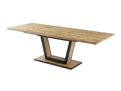 Mesa De Jantar Extensivel 6 A 10 Lugares Em Mdf E Metal Natural E Preto - Viteno