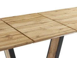 Mesa De Jantar Extensivel 6 A 10 Lugares Em Mdf E Metal Natural E Preto - Viteno
