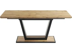 Mesa De Jantar Extensivel 6 A 10 Lugares Em Mdf E Metal Natural E Preto - Viteno