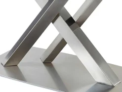 Mesa De Jantar Extensivel 6 A 8 Lugares Em Ceramica E Metal Efeito Marmore Preto - Thylia