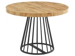 Mesa De Jantar Extensivel De 2 A 12 Lugares Em Mdf E Aco Natural E Preto - Firela