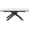 Mesa De Jantar Extensivel De 6 A 10 Lugares Em Ceramica E Metal Efeito Marmore Branco E Antracite - Corema De Pascal Morabito