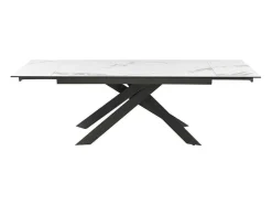 Mesa De Jantar Extensivel De 6 A 10 Lugares Em Ceramica E Metal Efeito Marmore Branco E Antracite - Corema De Pascal Morabito