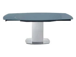 Mesa De Jantar Extensivel Talicia - Vidro Temperado E Metal - 6 A 8 Lugares - Cinzento