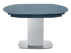 Mesa De Jantar Extensivel Talicia - Vidro Temperado E Metal - 6 A 8 Lugares - Cinzento