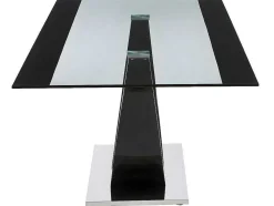 Mesa De Jantar - 8 Lugares - Mdf E Vidro Temperado - Preta - Mezzo