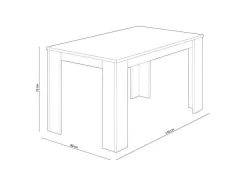 Mesa De Jantar Ou Cozinha Almirante 140X80Cm Sonoma