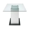 Mesa De Jantar Samira - 6 Lugares - Vidro Temperado E Mdf Lacado A Branco