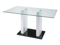 Mesa De Jantar Samira - 6 Lugares - Vidro Temperado E Mdf Lacado A Branco