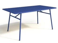 Mesa De Jardim C. 160 Cm Em Metal Azul-Escuro - Mirmande