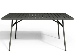 Mesa De Jardim C. 160 Cm Em Metal Cinzento-Escuro - Mirmande