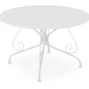 Mesa De Jardim D.120 Cm Metal Estilo Ferro Forjado Branco - Guermantes De Mylia
