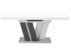 Mesa De Refeicoes Extensivel Noami Ii - 6 A 8 Lugares - Mdf Lacado Cinzento E Branco