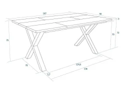 Mesa De Sala De Jantar, 8 Péssoas, 170, Robusto E Estavel Gracas A Sua Estrutura E Pernas Solidas, Oak E Preta, Industrial