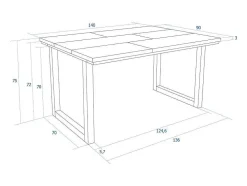 Mesa De Sala De Jantar, 6 Péssoas, 140, Robusto E Estavel Gracas A Sua Estrutura E Pernas Solidas, Oak E Branca, Industrial