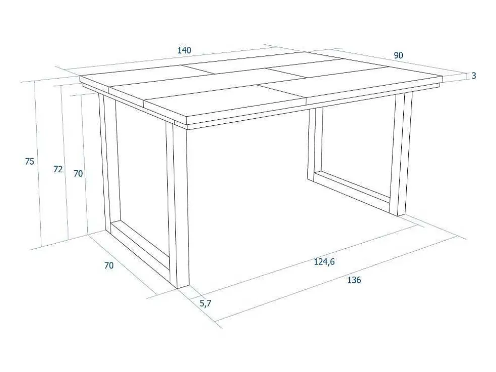 Mesa De Sala De Jantar, 6 Péssoas, 140, Robusto E Estavel Gracas A Sua Estrutura E Pernas Solidas, Oak E Branca, Industrial