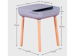 Mesa Lateral Pop Estilo Nordico - Cinza