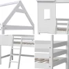 Mezzanine Cama Para Crianças 190X90Cm Margot Branco