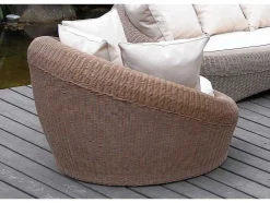 Mobiliário De Jardim Em Resina Entrancada Caramel: Sofá, 2 Cadeiroes E Mesa De Centro - Whiteheaven